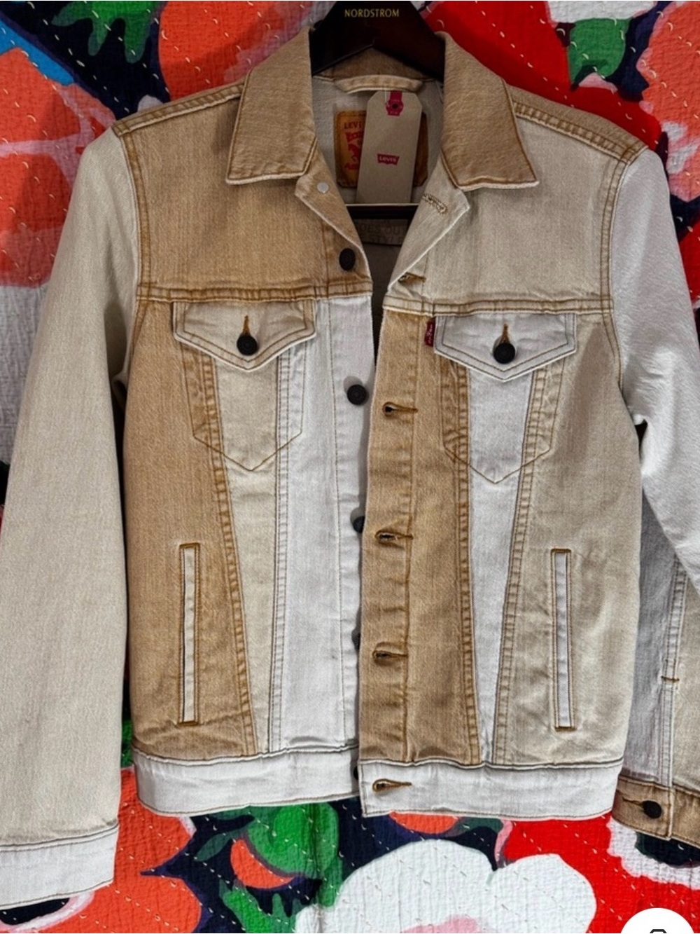 Levi's Two-Tone Beige and Light Wash Denim Jacket